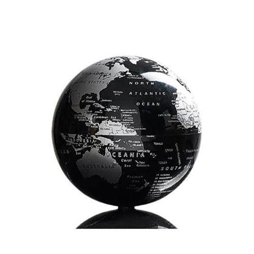 Globo Terraqueo Diseño - (Negro / Plata)
