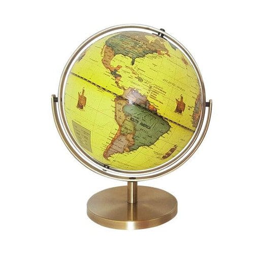 Globo Terraqueo Giratorio Retro - Soporte De Metal Cobrizo