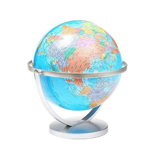 Globo Terraqueo Giratorio - Soporte De Plata