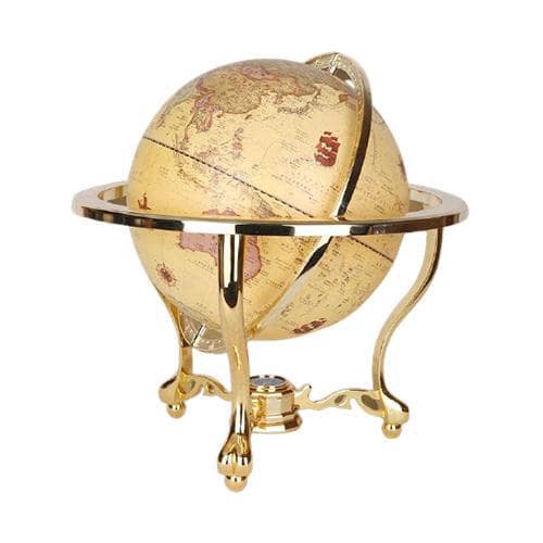 Globo Terraqueo Vintage - Esfera Retro - Soporte Color Oro