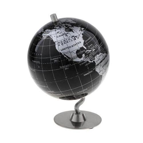 Globo Terraqueo Diseño - Negro & Plata