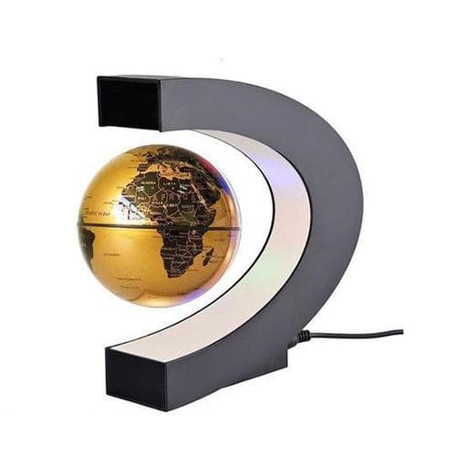 Globo Terraqueo Levitante - Soporte En C (Esfera De Oro)