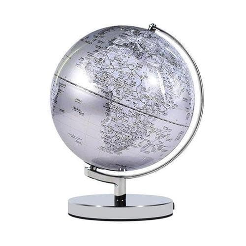 Globo Terraqueo Metal (Plata)