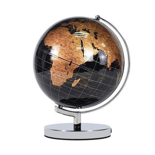 Globo Terraqueo Metal Cromado (Negro & Cobre)