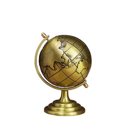 Globo Terraqueo De Latón (Color Oro)