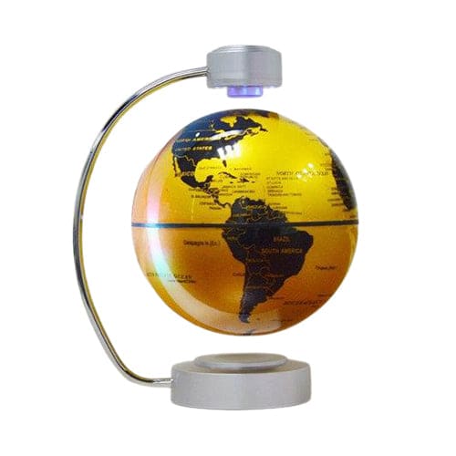 Globo Terraqueo Magnetico - Soporte Fino (Esfera De Oro)