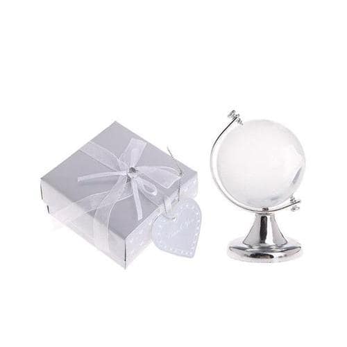 Mini Globo Terraqueo Cristal De Plata